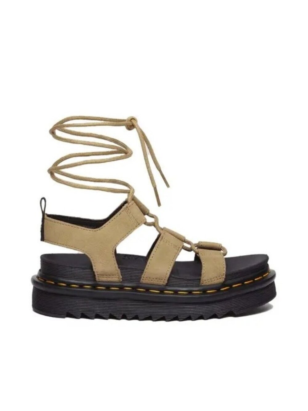 Doc DR MARTENS US 6 Brown Nartilla Zebrilus Leather Gladiator Lace-Up SANDALS